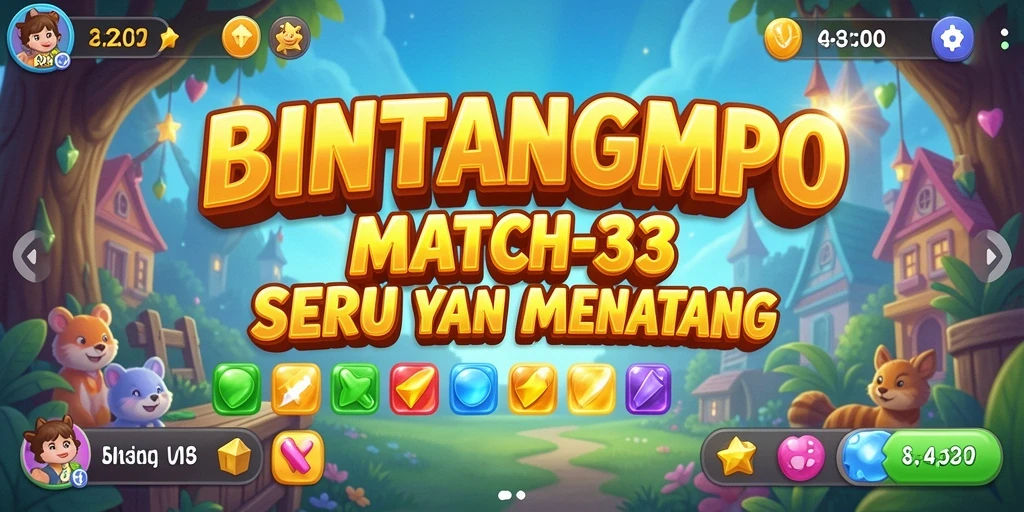 Screenshot BINTANGMPO menunjukkan keseruan gameplay Match-3.