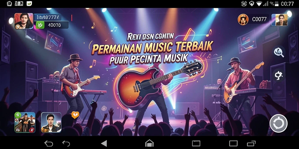 Tampilan gameplay C0077 yang menarik dengan berbagai tantangan musik.