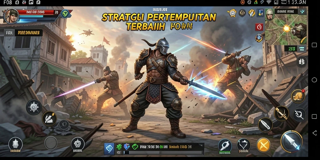 Tampilan gameplay seru dari F08 dengan strategi pertempuran.
