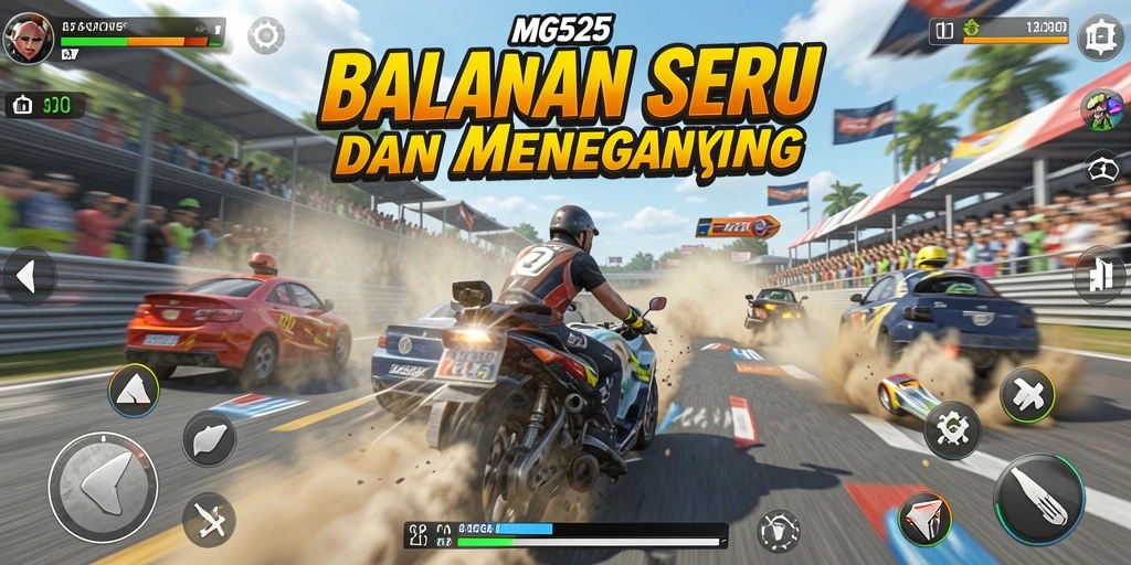 Tampilan balapan MG525 yang mendebarkan dan penuh aksi.