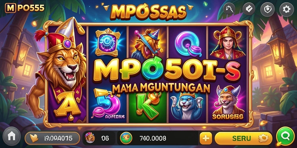 Screenshot utama MPO555 menampilkan gameplay slot yang menarik dan memukau.