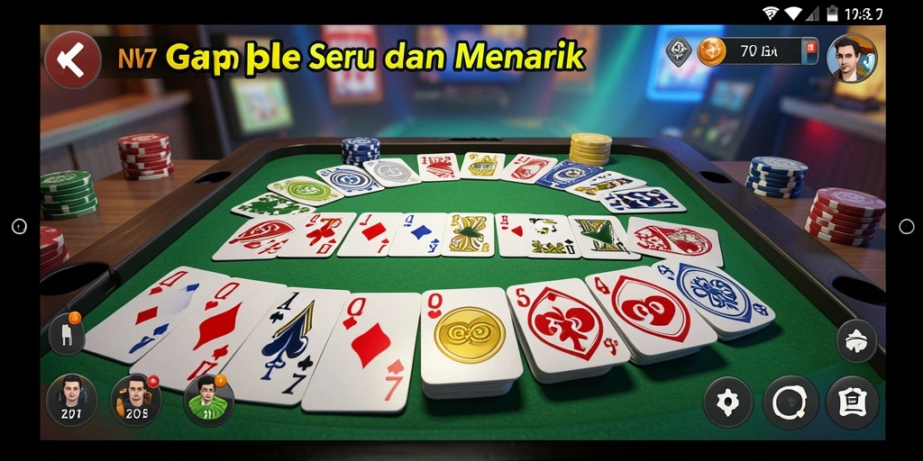 Gameplay Gaple dalam NV77 yang seru dan menantang.