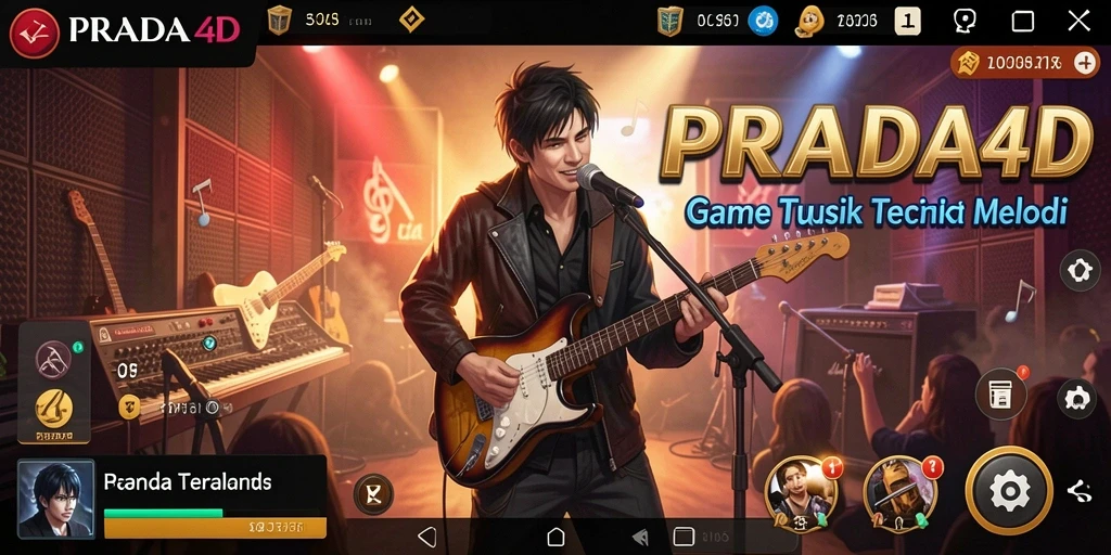 Tampilan gameplay PRADA4D yang menarik dengan berbagai lagu.