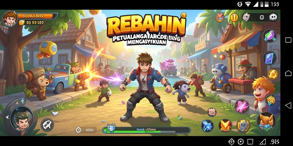 Tampilan gameplay seru dari REBAHIN dengan tantangan arcade.