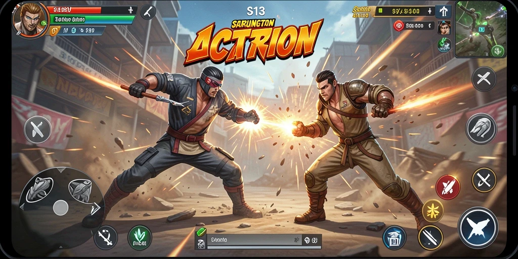Tampilan gameplay aksi seru dalam S13 yang mengundang adrenalin.