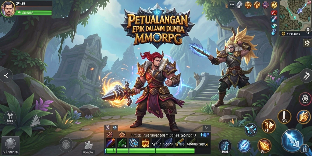 Tangkapan layar utama SPN88 menampilkan pertempuran epik di dunia MMORPG.