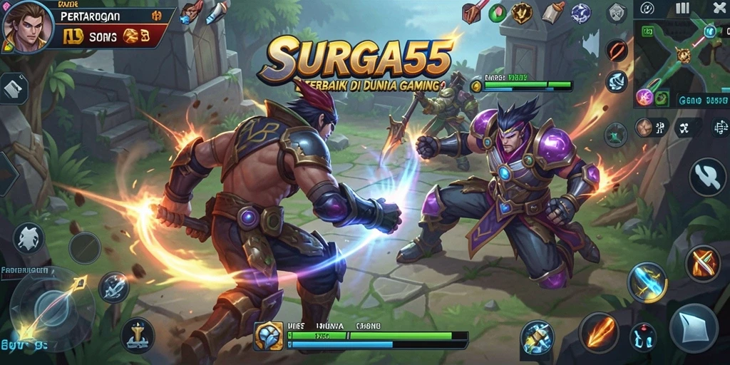 Screenshot utama SURGA55 menampilkan gameplay Fighting yang mengasyikkan dan dinamis.