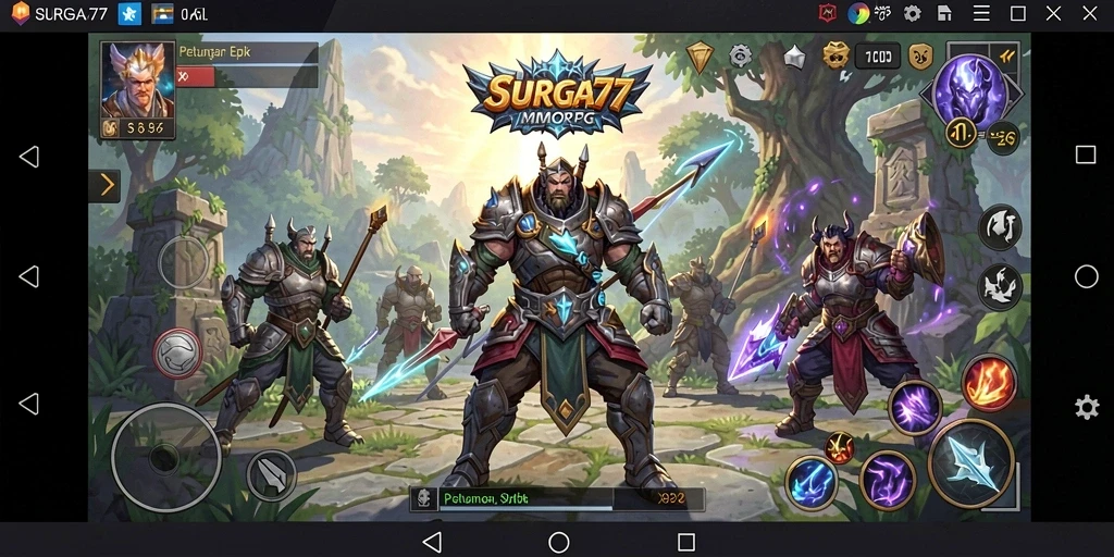 Screenshot SURGA77 menampilkan aksi epik dalam pertarungan multiplayer.