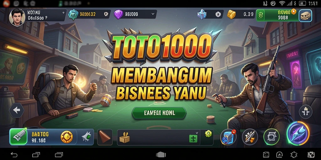 Screenshot gameplay TOTO1000 menunjukkan aksi bisnis yang seru.