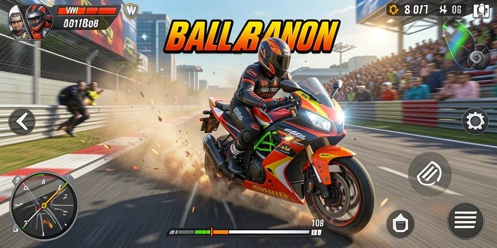 Tampak seru dan mendebarkan dalam balapan motor cepat.