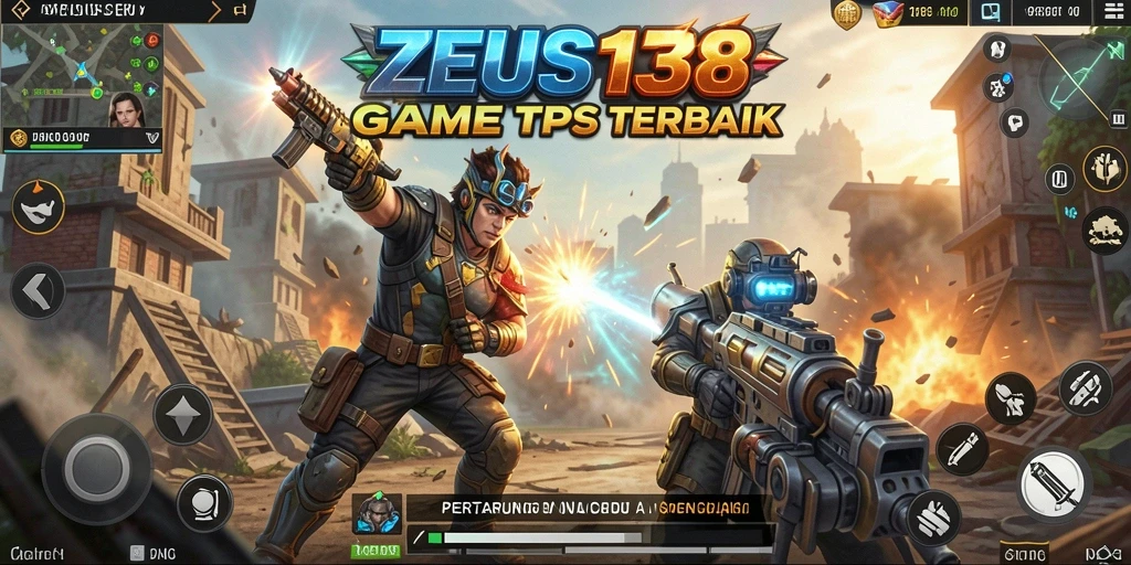 Tampilan gameplay ZEUS138 dengan aksi menegangkan dalam pertempuran TPS.