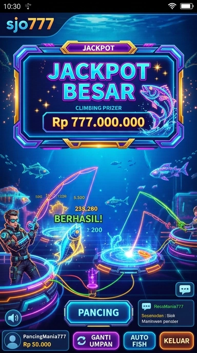 Tampilan antarmuka sjo777 pada perangkat Android.